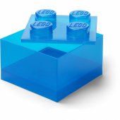 Room Copenhagen LEGO kaladėlė 4 su viršutiniu dangčiu Glitter, mėlyna daiktadėžė