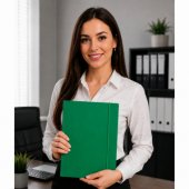 Lakuotas kartoninis aplankas su elastine juostele, A4, 300 g/ m2, žalias