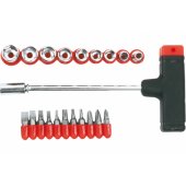 Top Tools Screwdriver bits and sockets + handle 21pcs. - 39D385