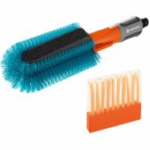 GARDENA Cleansystem dviračių šepečių rinkinys, plovimo šepetys (pilkas/ turkio spalvos,