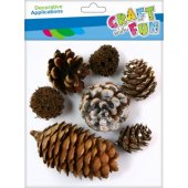 Craft with Fun natūrali dekoratyvinė kankorėžio puošmena, 7 vnt., asorti, PBH 12/ 288