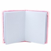Pliušinis sąsiuvinis, linijomis, žvaigždė su konfeti, rožinis, A5, 80 lapų