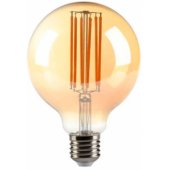 LED kaitrinė lemputė E27, G95, 10W, 1200lm, 3000K, 360°, gintaro spalvos