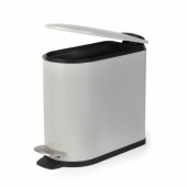 LA036690GRYPEU7 Slimline D-Shaped Pedal Bin 5 Litre, Grey