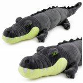 Plush Crocodile Mascot Cuddly Toy Realistic Gray 90 cm