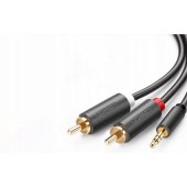 AV102 2x RCA kabelis (Cinch) 3,5 mm kištukas 2 m (juodas)