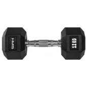 HMS Hex Pro gumuotas hantelis 1 x 12 kg