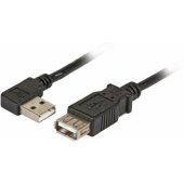 USB2.0 Extension Cable Plug Type A(90°) to Type A 1m Black K5246SW.1