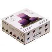 Candles Blueberry set 3pcs Ø6x6cm, Ø6.8x7.4cm, Ø6,8x14cm + plate