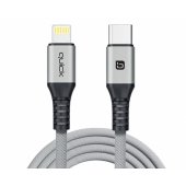 QB-112 USB-C Lightning kabelis 1.5m pilkas