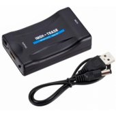 Keitiklis SCART į HDMI + garsas Juodas