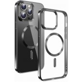 Clear Jelly Magstick Metallic Case iPhone 15, juodas