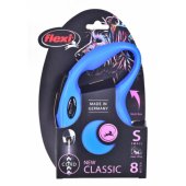 Flexi New Classic automatinis trosinis pavadėlis S 8m mėlynas
