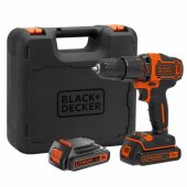 Black&Decker BDCHD18KB - juodas / oranžinis - lagaminas, 2x Li-Ion baterijos 1.5A