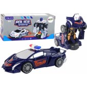 Robotas automobilis, policija, tamsiai mėlynas, 2 viename transformacija