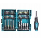 Makita ratchet screwdriver + bit set, 44 pieces (blue, in case)