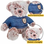 Plush Mascot Cuddly Toy Teddy Bear Gray Blue Sweater 21cm