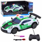 RC policijos sportinis automobilis su LED žibintais 1:22