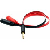 Jack 3.5mm - Jack 3.5mm x2 20cm juodas/ raudonas (ASM-1)