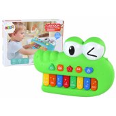 Mokomasis muzikinis pianinas vargonai, žalias krokodilas, šviesos garsai