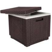 Garden table/ storage box Ice Cube Brown