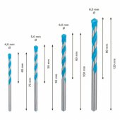 CYL-9 MultiConstruction drill set, 4 pieces (O 4 / 5 / 6