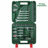 Bosch Powertools įrankių rinkinys, 134 dalys (žalias, su įrankių dėklu)