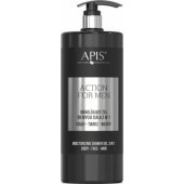Apis APIS_Action For Men 3in1 drėkinamasis kūno prausimosi gelis veidui ir