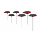 Wiha šešiakampių raktų rinkinys Hex, su T formos rankena ComfortGrip, juodas/ r