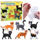 Creative Set of Sewing Plush Toys Felt Cats Plushies DIY 6 pcs.