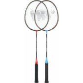 WISH ALUMTEC 316K BADMINTONO RAKEČIŲ RINKINYS, RAUDONA+MĖLYNA WISH