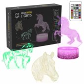 SNL116RGB LED lempa, šviesos dekoracija Arkliai RGB 3D
