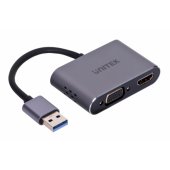 UNITEK ADAPTER USB-A - HDMI & VGA, FULLHD, M/ F