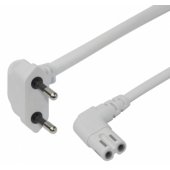 Power cable CEE 7/ 16 - C7 angled 3m white