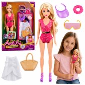 Anlily Doll in Swimsuit, Beach Bag, and Accessories Set