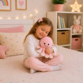 Pliušinis aštuonkojis, žaislas su elastiniais čiuptuvais, rožinis, 30 cm
