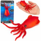 Squid Rubber Figurine Stretchable Realistic Sea Animal 18 cm