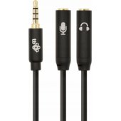 TB kabelis 3,5 mm „Mini Jack“ – 2x 3,5 mm „Mini Jack“ M/ F adapteris