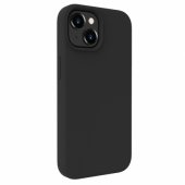 Premium MagSafe švelnaus paviršiaus silikoninis dėklas, skirtas iPhone 15 Plus, juodas