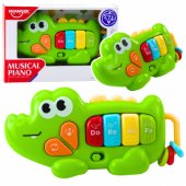 Interaktyvus muzikinis pianinas mažyliams, krokodilas, žalias