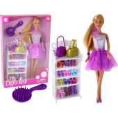 Lucy lėlė, violetinė blizgučių suknelės komplektas su bateliais