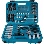 Makita Tool set E-08458, 1/ 2, 1/ 4 and 3/ 8 (blue, 87 pieces, with 2 rev
