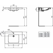 Ideal Standard Connect Freedom praustuvas, 800x555x165mm (A), p