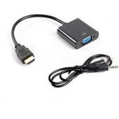 Adapteris HDMI-A(M)-u003eVGA(F) su garso kabeliu