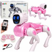 Pink AI Robot Dog – Remote Controlled (RC/ Bluetooth/ App) & Programmabl