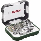Bosch atsuktuvo antgalių ir terkšlės rinkinys, 26 vnt. - 2607017322