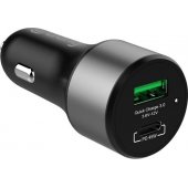 Power Car Charger 63W USB-C PD 45W + USB QC 3.0 18W Black