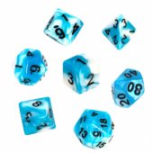 REBEL RPG kauliukų rinkinys – dviejų spalvų – mėlyna ir balta