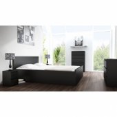 Topeshop Szafka komoda stolik nocny 2 szuflady m2 czarna