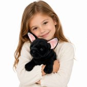 Pliušinis žaislas Prancūzų buldogas, juodas, 22 cm